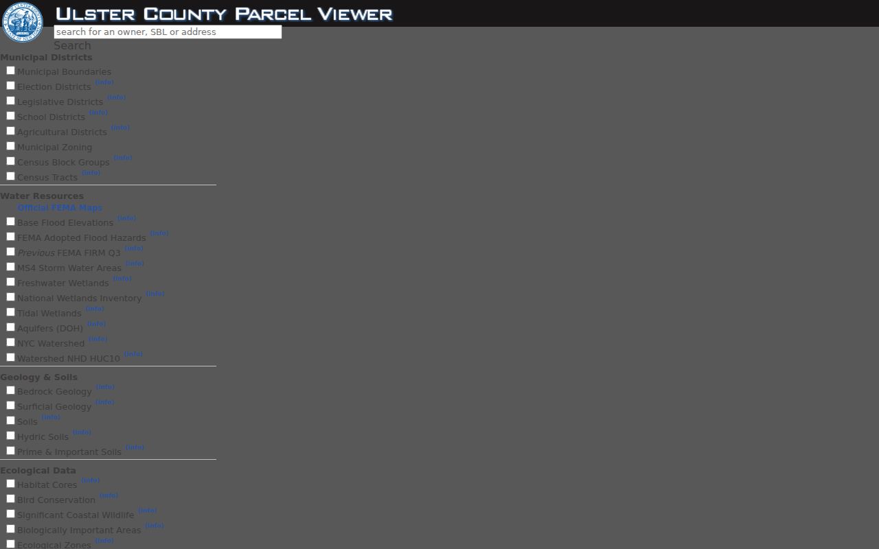 Kingston residents directory Ulster County Parcel Viewer controls
